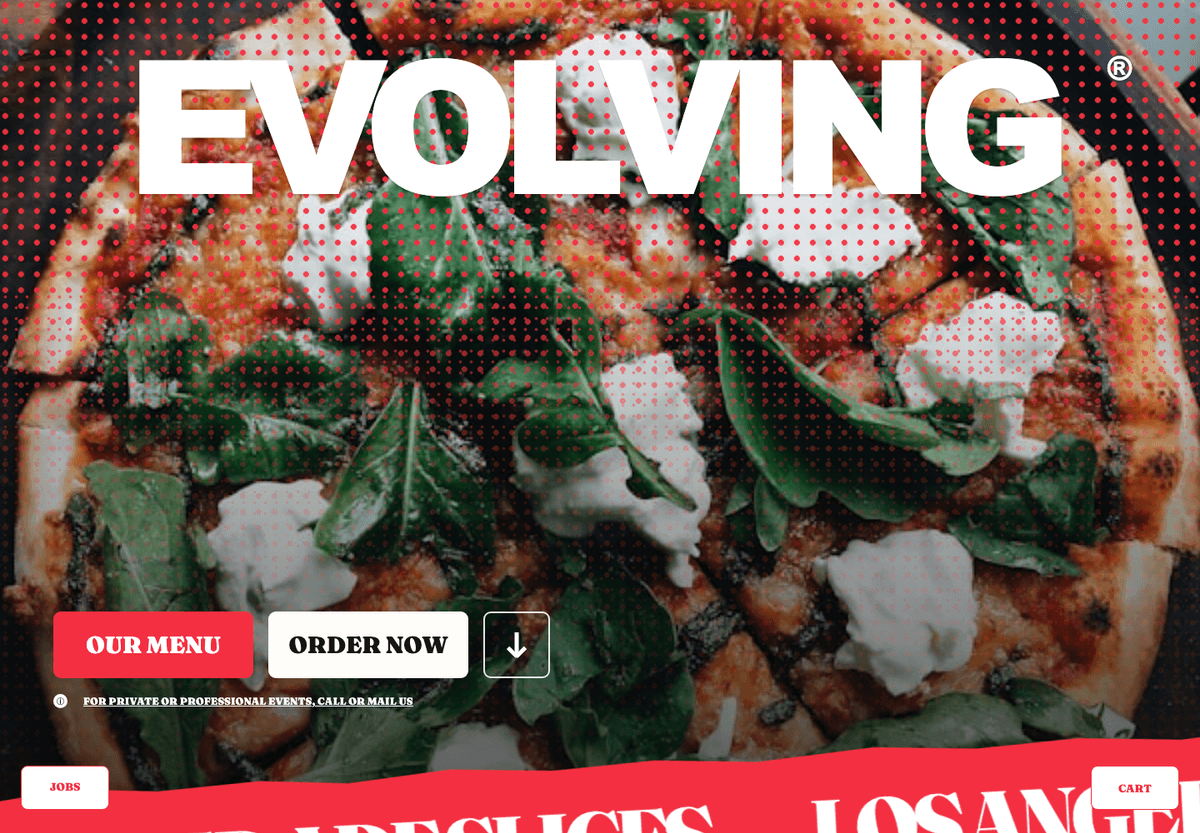 Evolving Italian Pizza website template screenshot